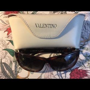 Valentino tortoise sunglasses w/case